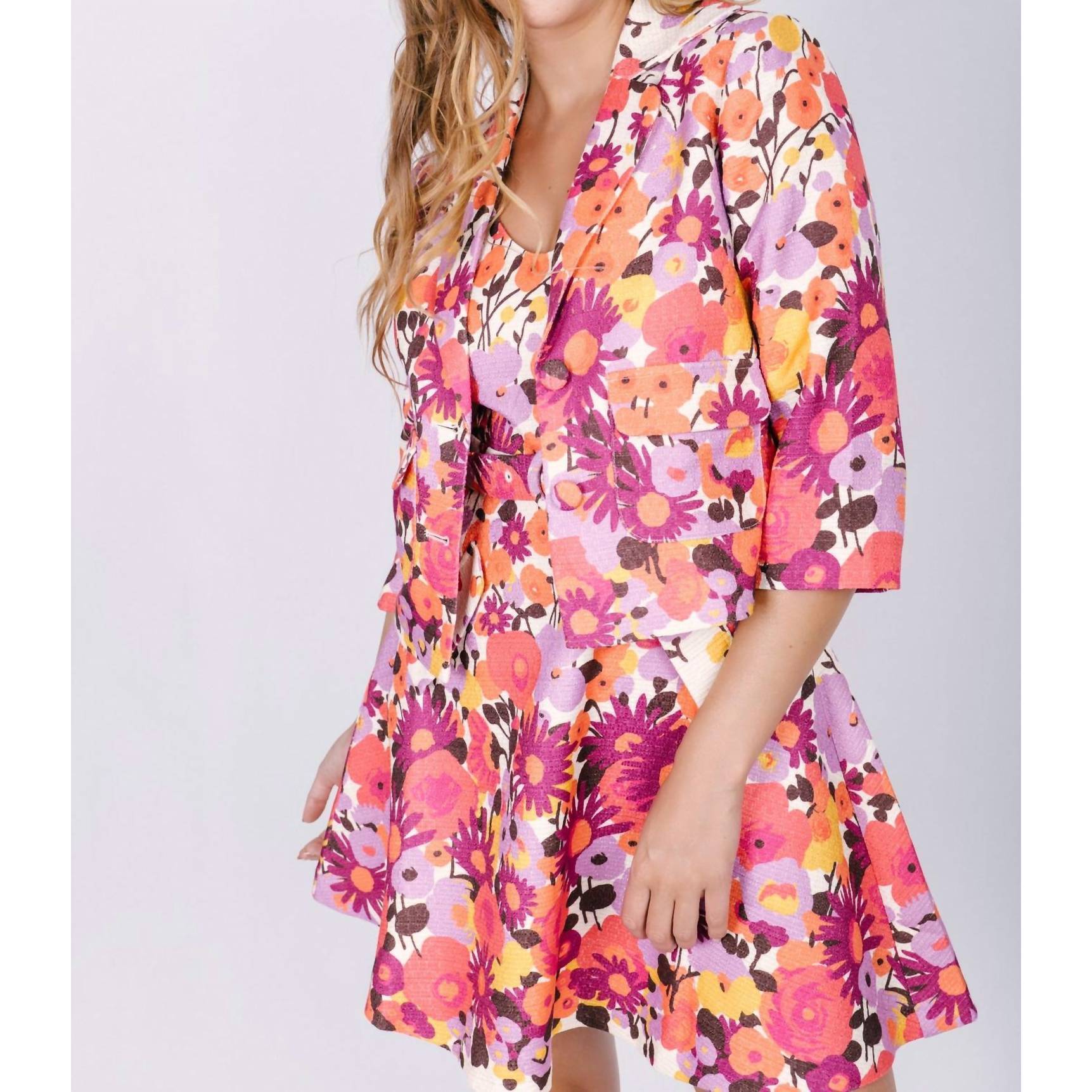 New Flora Bea Caroline Blazer In Vintage Flowers